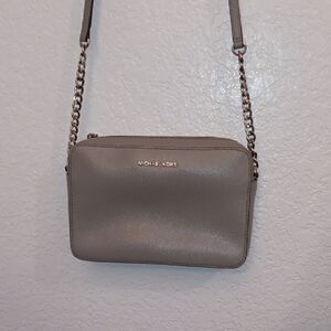 Michael Kors Preloved Gray Taupe Crossbody Bag.